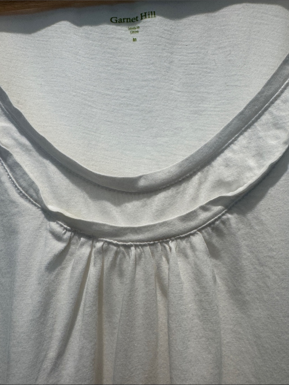 Garnet Hill White Scoop Neck Sleeveless Tank - Picture 3 of 13